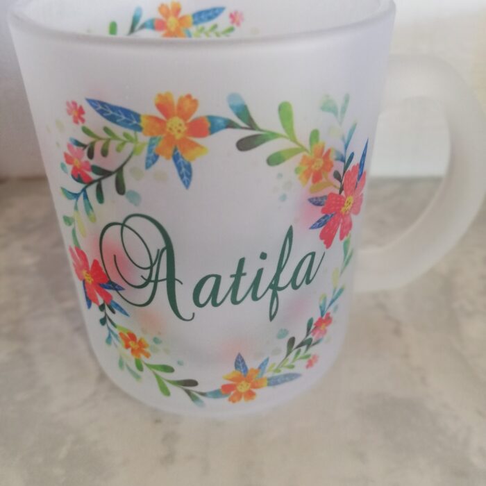 frosted name mug